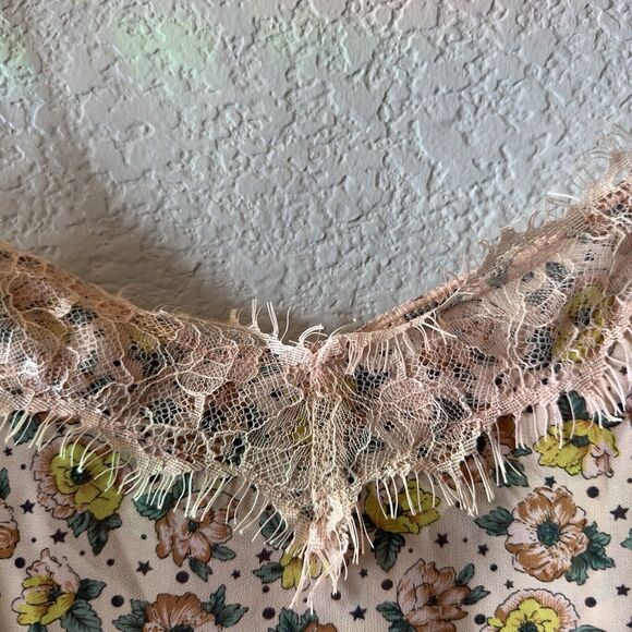 Boho picnic hippie flirty girly festival Cold mode floral Y2K tank top‎ sz large - Picture 7 of 12